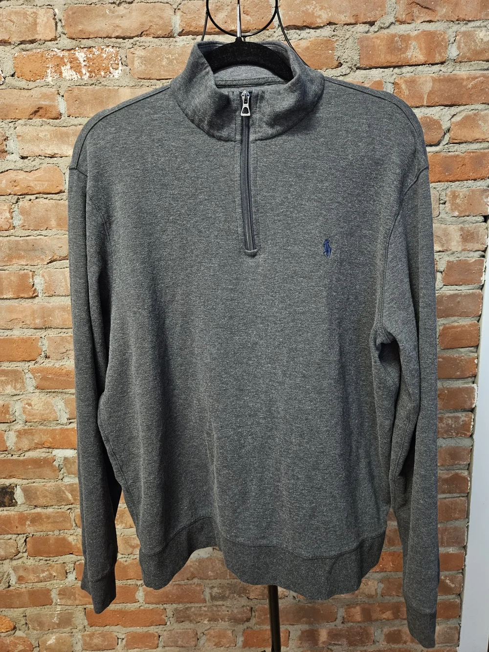 Polo by Ralph Lauren Men’s Charcoal Quarter-Zip Sweater